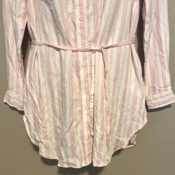 Melissa McCarthy Seven7 Women's Pink Striped Button Up Tunic Top 0X/XXL - Picture 9 of 16
